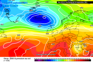 Arrivo del nuovo anticiclone presentato dal modello Gfs da Mercoledì 21 Settembre 2011.
